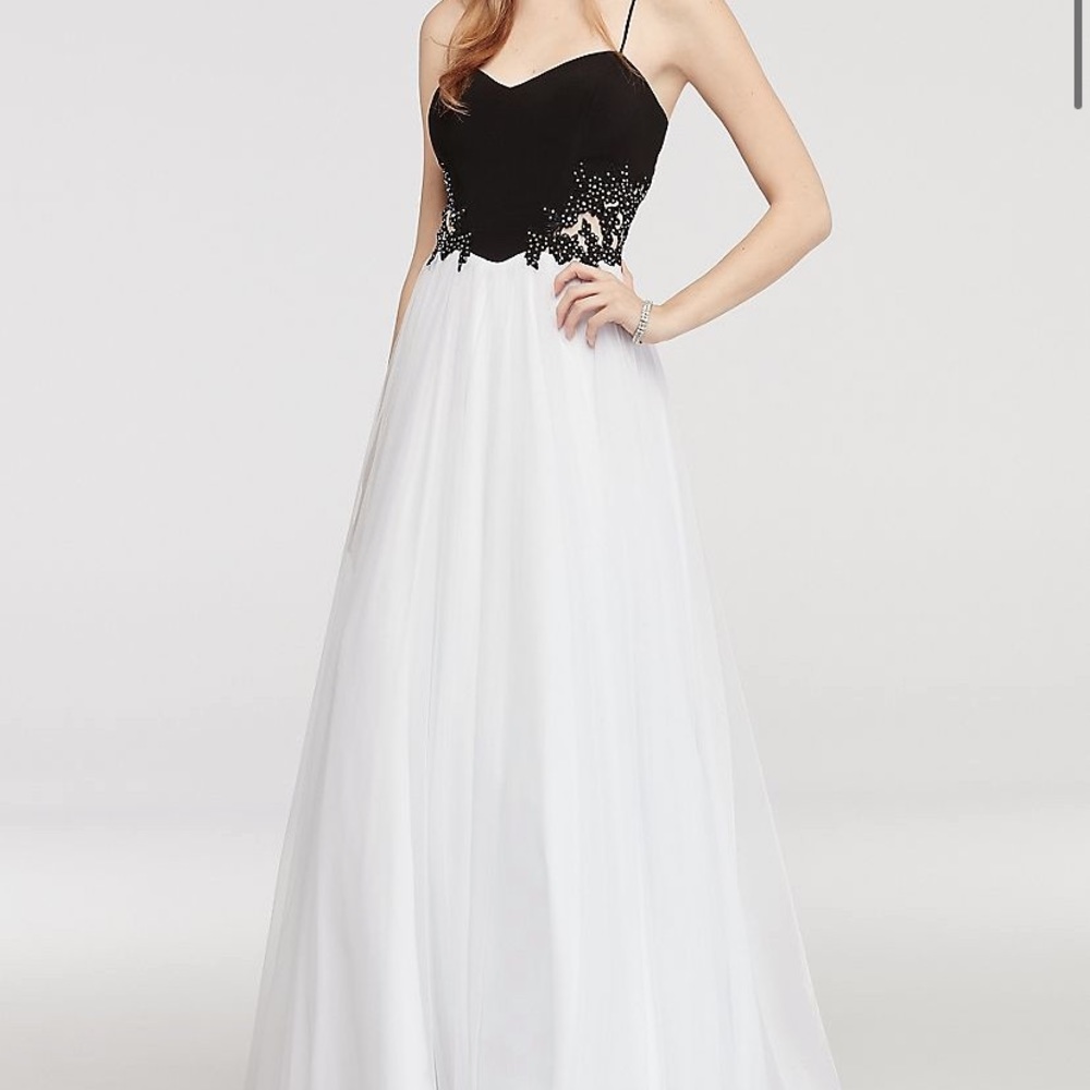 Black and white gown